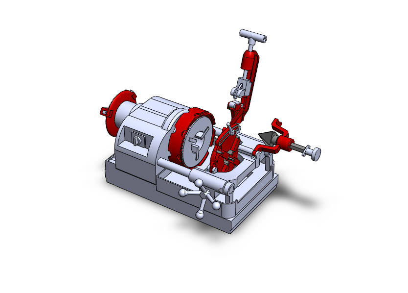 管道螺纹加工机3D数模图纸 Solidworks设计